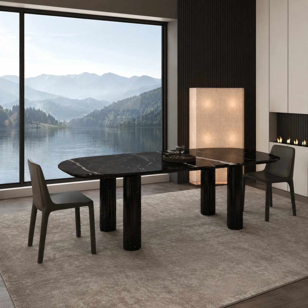 Noir Pillar Table Two