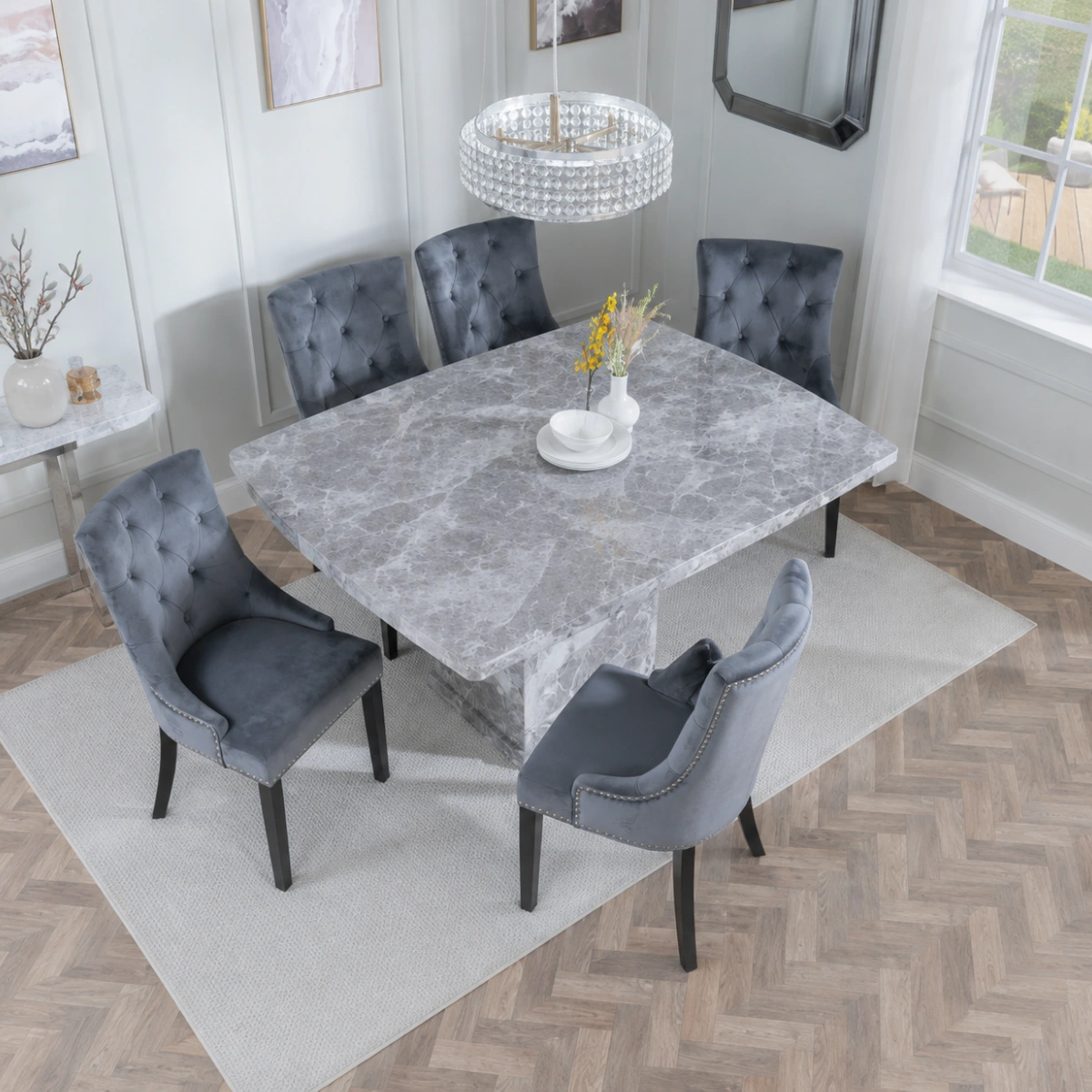 Slate Grey Square Table Two