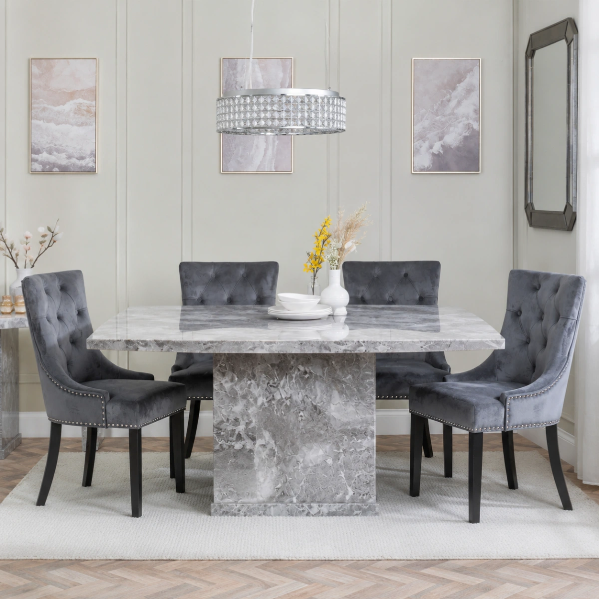 Slate Grey Square Table Three
